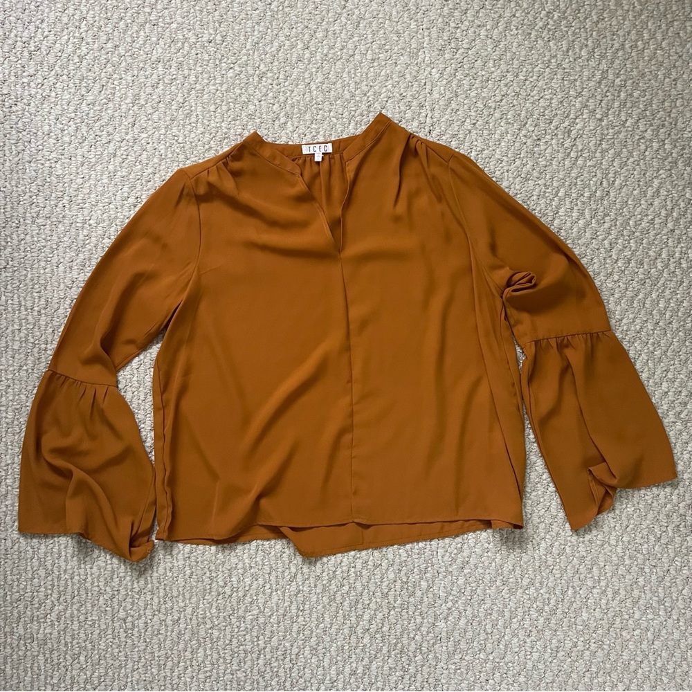 fab’rik Mustard Long Sleeve Ruffle Top